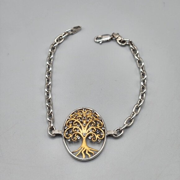Tree of Life Chain Bracelet Vermeil Sterling Silver Filigree 925 JWBR India - Picture 1 of 13